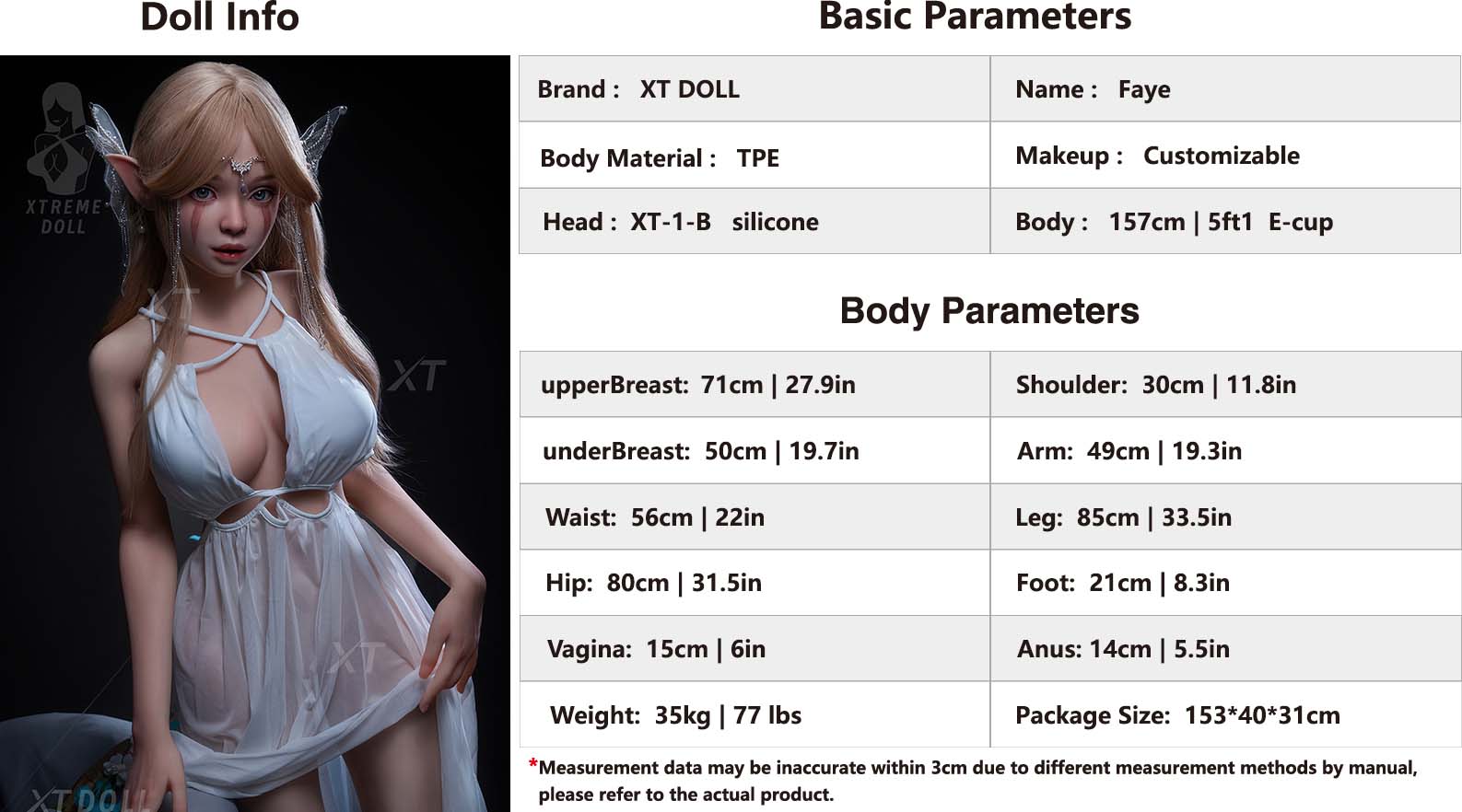 XT-1-B Body parameters